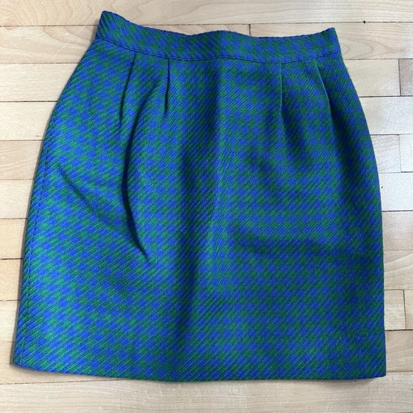 VINTAGE BLUE & GREEN SKIRT - Picture 1 of 4